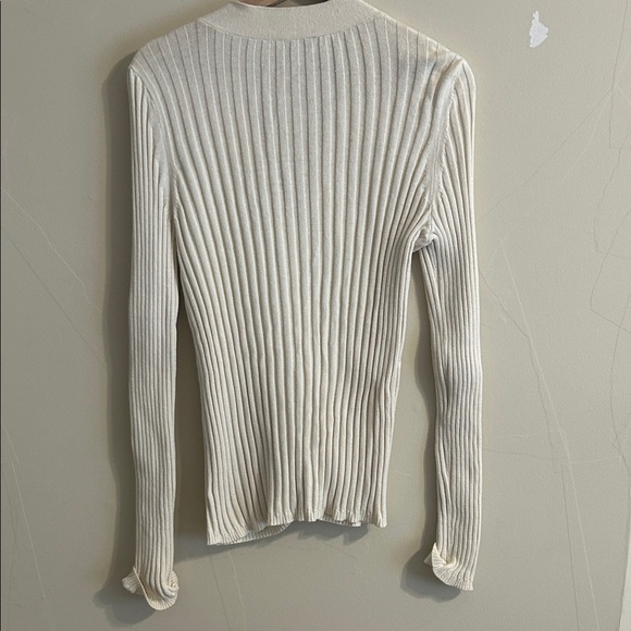 Talbots Ivory Ribbed Cardigan Sweater - Picture 4 of 5